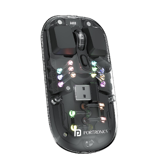 Portronics Toad 5 Transparent Bluetooth Mouse 2.4 GHz